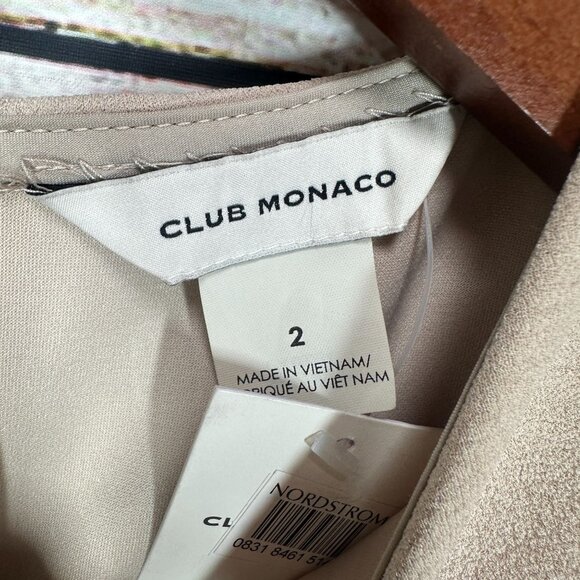 Club Monaco Sheath Dress Womens Size 2 Beige Sleeveless Round Neck NWT - Picture 10 of 13